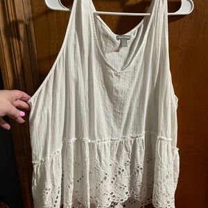 Falls Creek Cream Relaxed Tiered Tank Top
